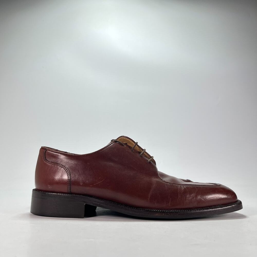 Alfani Dark Brown Leather Low Top Split Toe Derby Dress Shoes Men's Size 9M